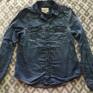 F21 Denim Snap Button Down
